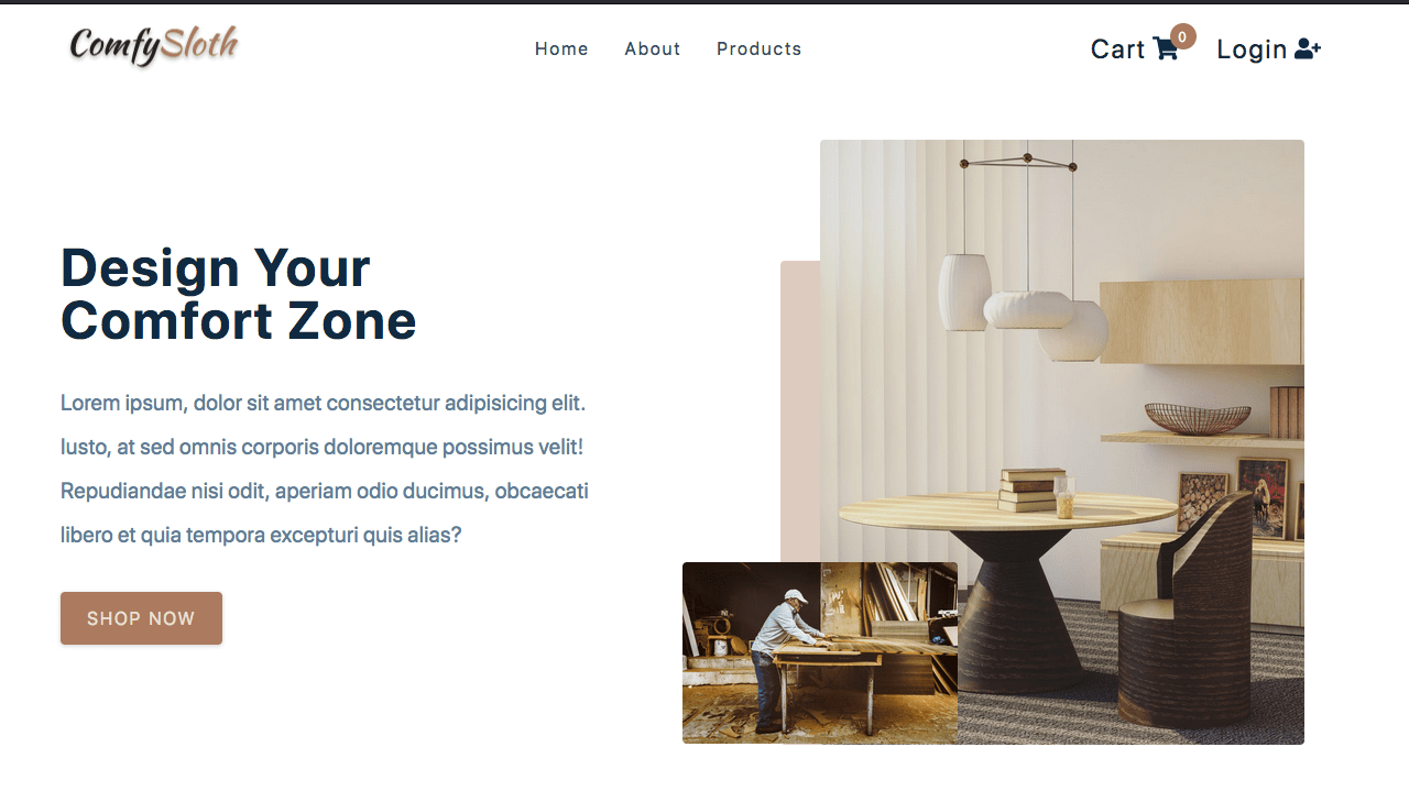 Comfy Sloth Web is an e-commerce website that provides buying and selling services for home furniture